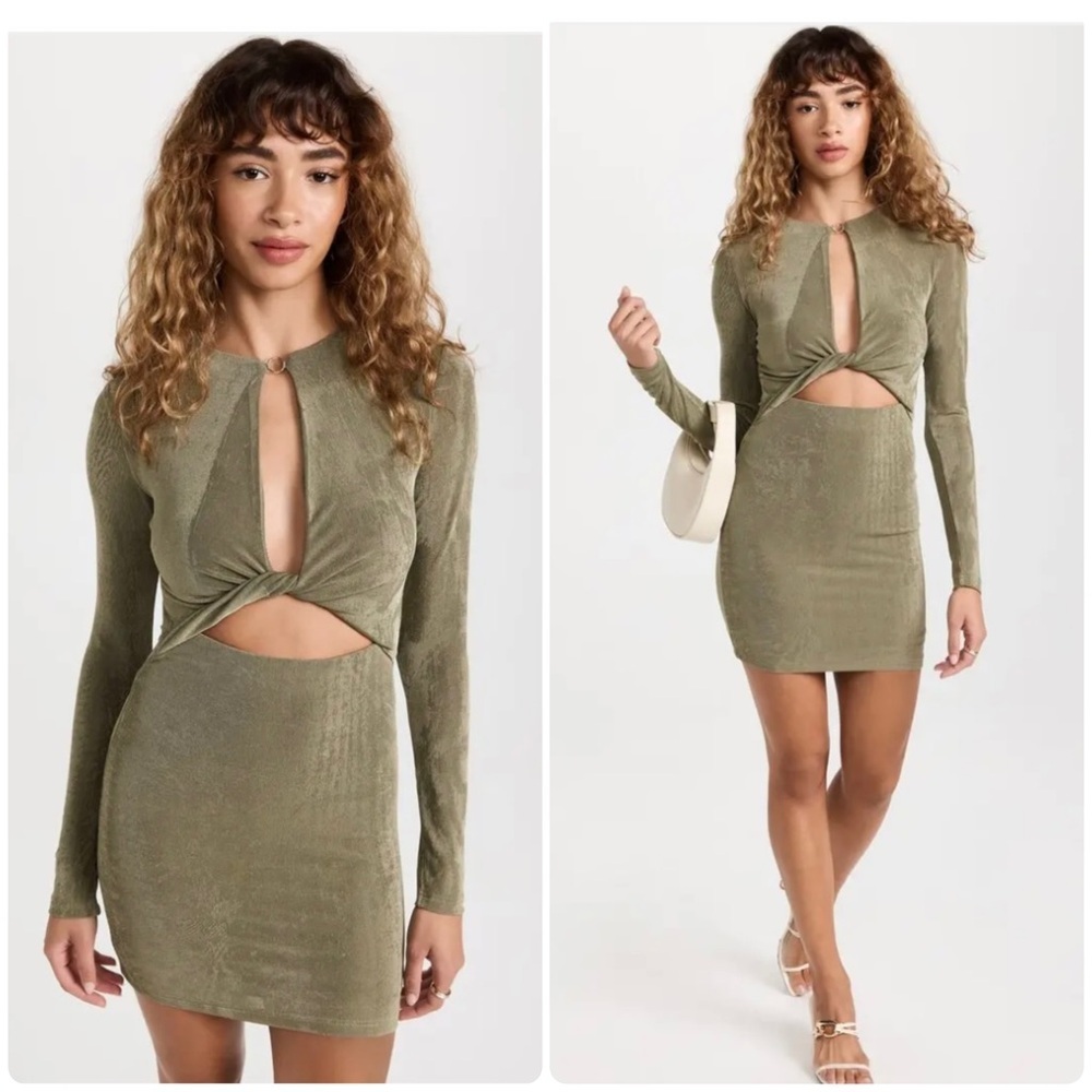 New! Significant Other Ivy Cut-out Mini Dress Olive Green 💚 size 6 NWT!